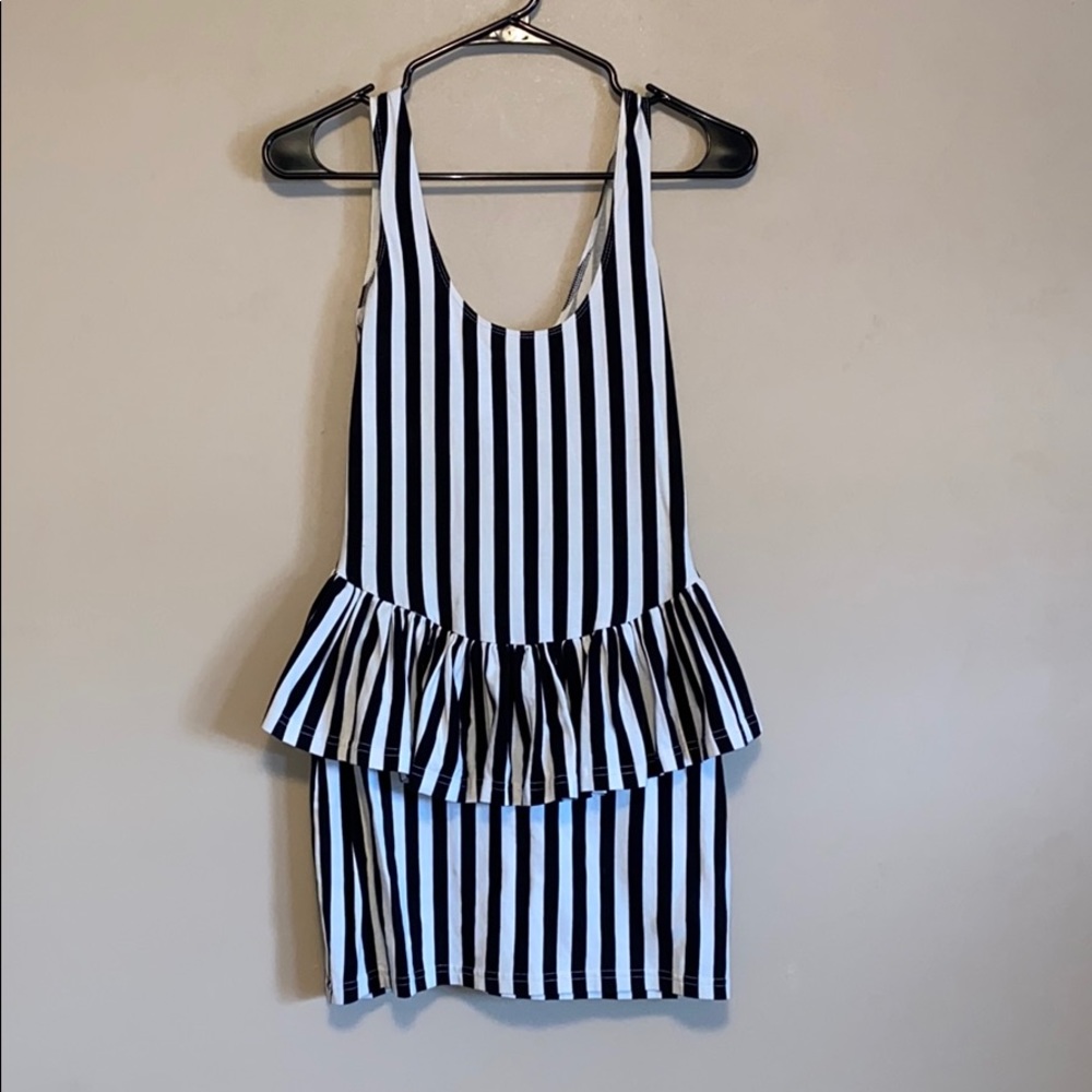 Black and white cocktail dress